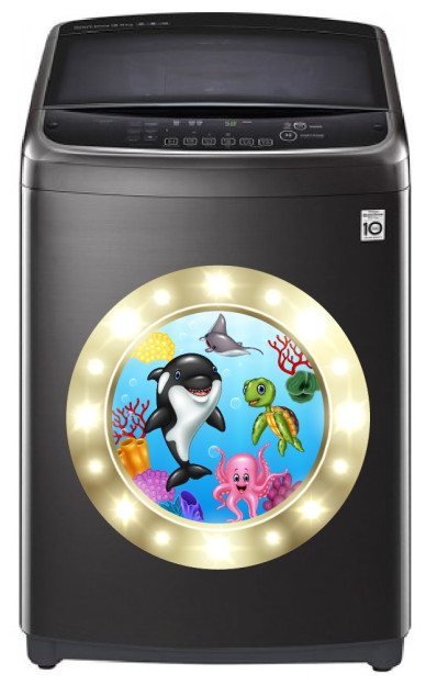 Decal dán tường Decal trang trí máy giặt số 3